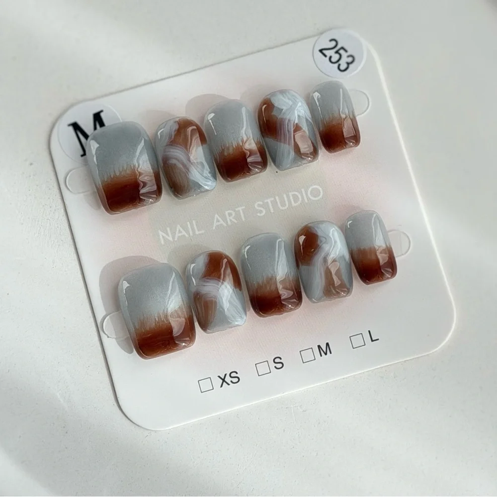 Handmade Press-On Nails Size M | Reusable | Full Set w/ Prep Kit | Brand New